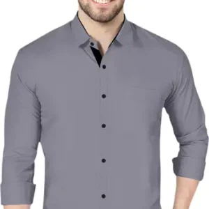 Men Regular Fit Solid Spread Collar Formal Shirt
